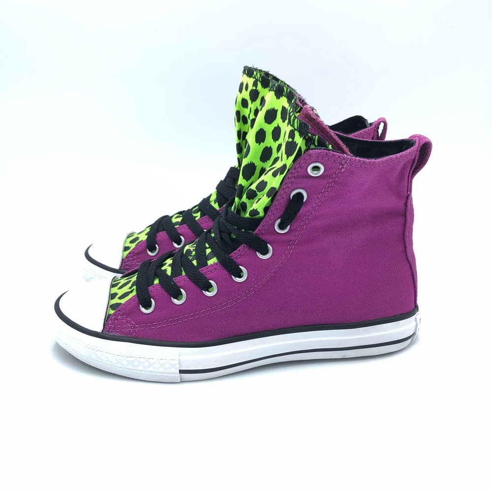 Converse Double Tongue Purple High Top Unisex Shoe